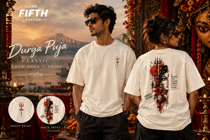 Durga Puja Classic Crew Neck T-Shirt | The Fifth Thread - শারদীয়া