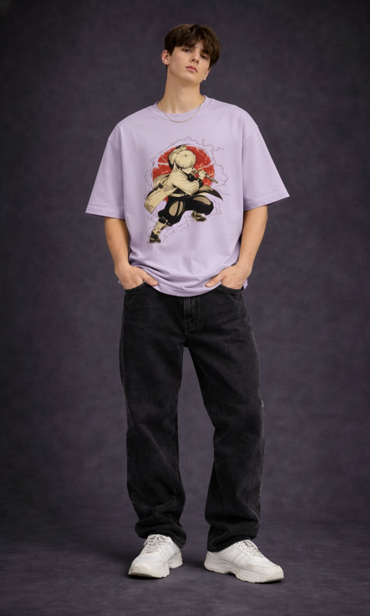 Silent Warrior Anime Oversized Tee | The Fifth Thread